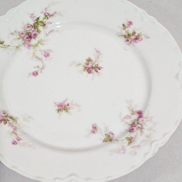 3 Haviland Pale Pink Roses Bread Dessert Plates 6" Schleiger H&Co Limoges France - Picture 8 of 8